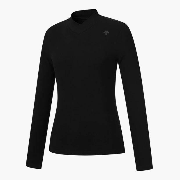 商品【预售商品15天发货】 DESCENTE|高尔夫系列女性领口配色细节长袖T恤展现时尚 DO32WFTL93-BLKG,价格¥959,第7张图片详细描述