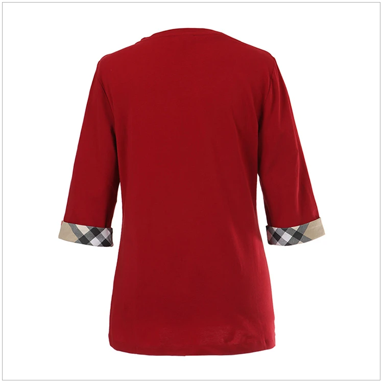 商品Burberry|Burberry 博柏利 大红色混合材质纯色简约女士T恤 3886953,价格¥692,第1张图片详细描述