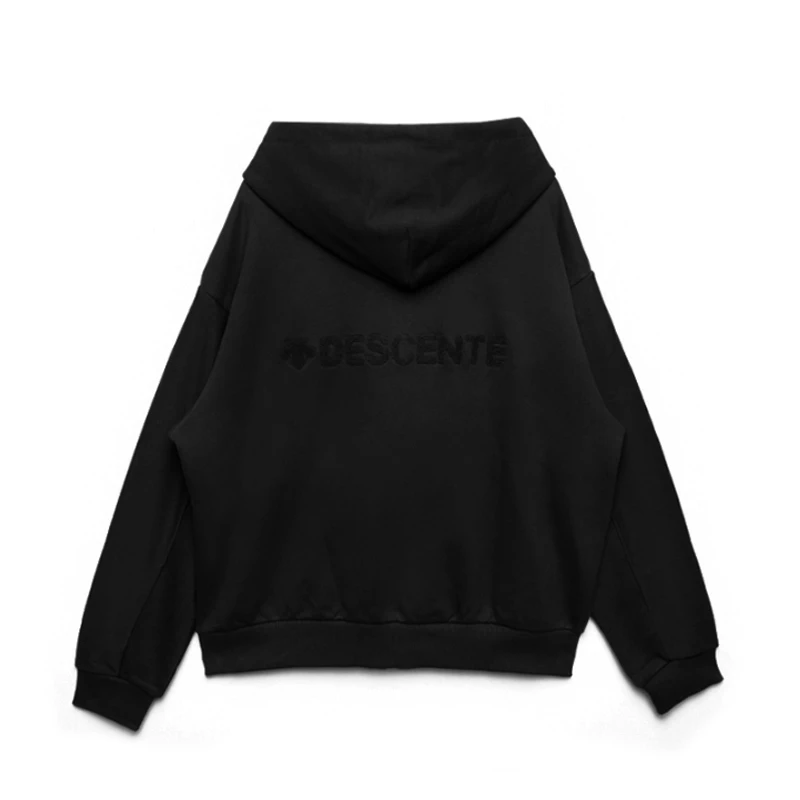 商品DESCENTE|【享贝家】（国内现货-LY）迪桑特 户外休闲宽松连帽卫衣 秋冬开衫外套 男女同款 黑色 SN323UFT81-BLK0,价格¥745,第2张图片详细描述