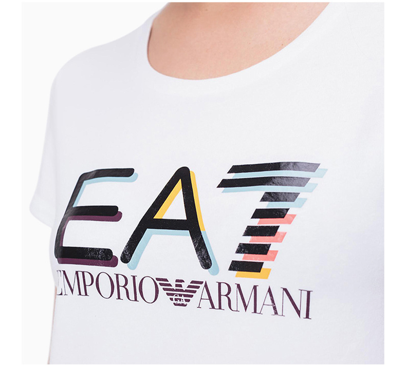 商品Emporio Armani|Emporio Armani 安普里奥 阿玛尼 19春夏 EA7系列 女士棉质LOGO标识时尚圆领短袖T恤 3GTT20-J12Z-1100,价格¥480,第9张图片详细描述