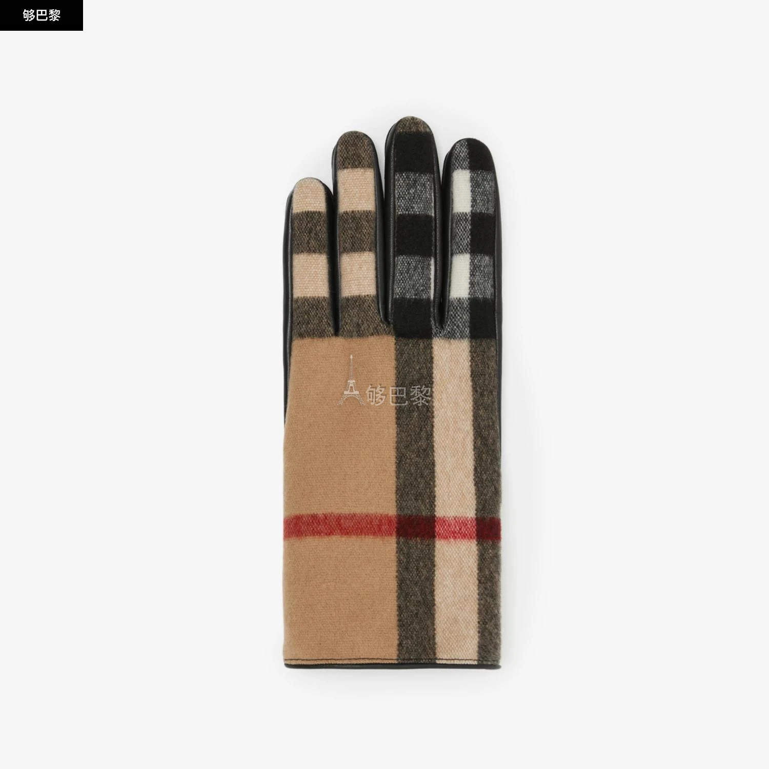 商品Burberry|包邮包税【预售7天发货】 BURBERRY 24春夏 男士 手套 大号格纹羊毛拼皮革手套 80595831,价格¥4000,第5张图片详细描述