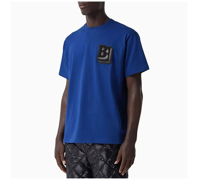 商品[国内直发] Burberry|BURBERRY 男士蓝色字母图案纯棉短袖T恤 8048015,价格¥3681,第6张图片详细描述