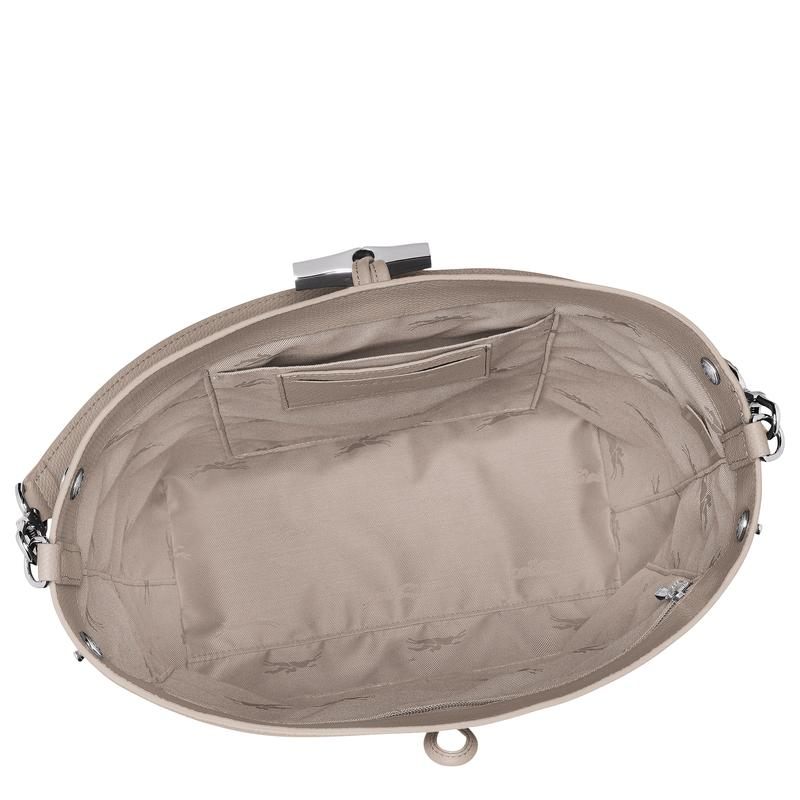商品Longchamp|珑骧 Le Roseau系列中号女士黑色皮革手提包 10281HFP266（两色可选）,价格¥5810,第6张图片详细描述
