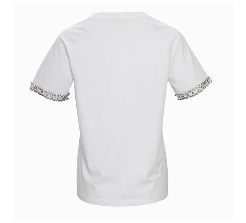 商品Maje|MAJE 女士白色棉质T恤 R130045P-WHITE,价格¥260,第6张图片详细描述