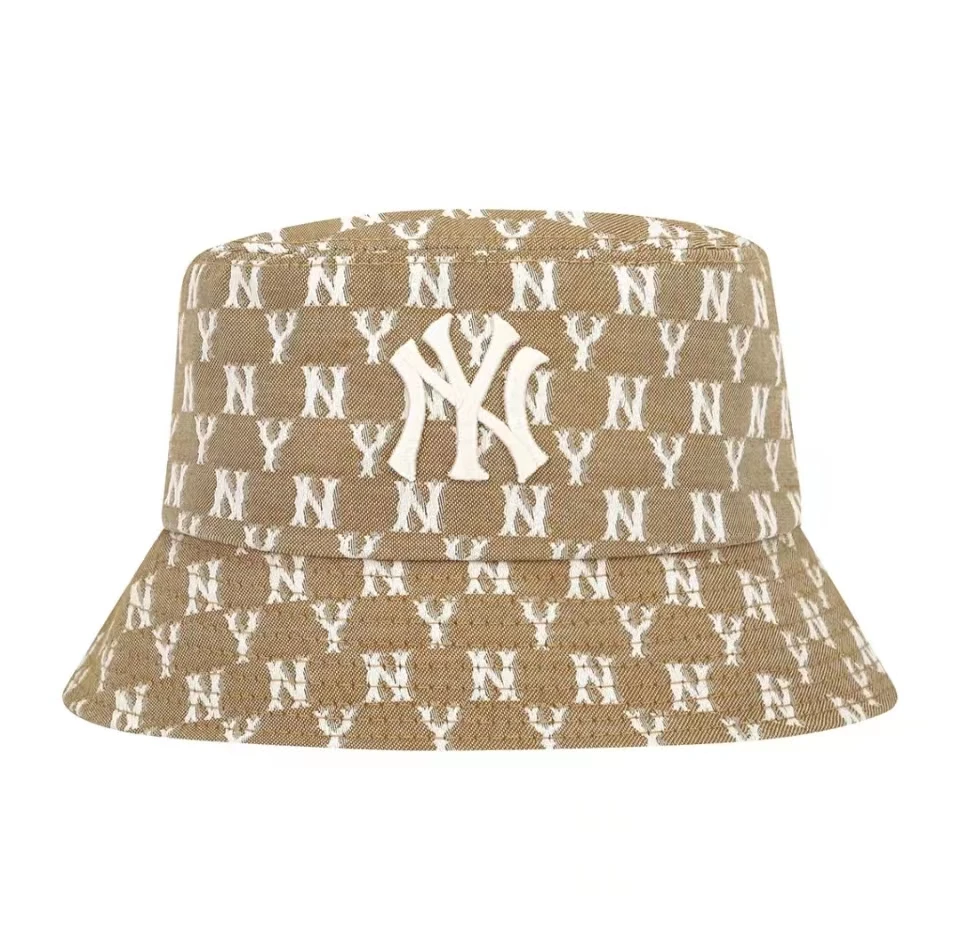 商品MLB|【享贝家】ZY- MLB 提花满印满标 渔夫帽 遮阳帽 男女同款 卡其色 32CPHV111-50B,价格¥206,第1张图片详细描述