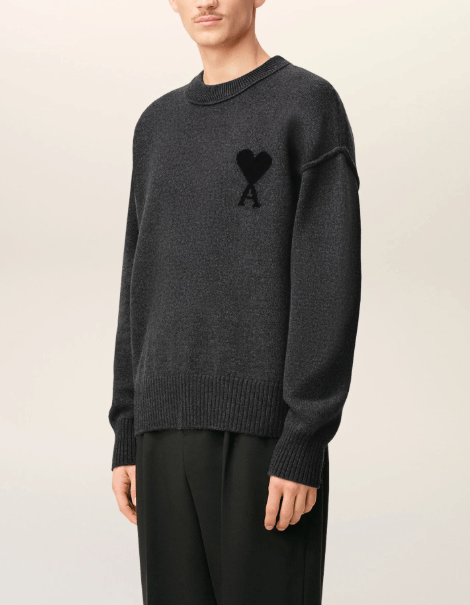 商品AMI|【秋冬新品】AMI 男女同款美利奴羊毛毛衣 爱心圆领上衣（香港仓发货）,价格¥2701,第5张图片详细描述