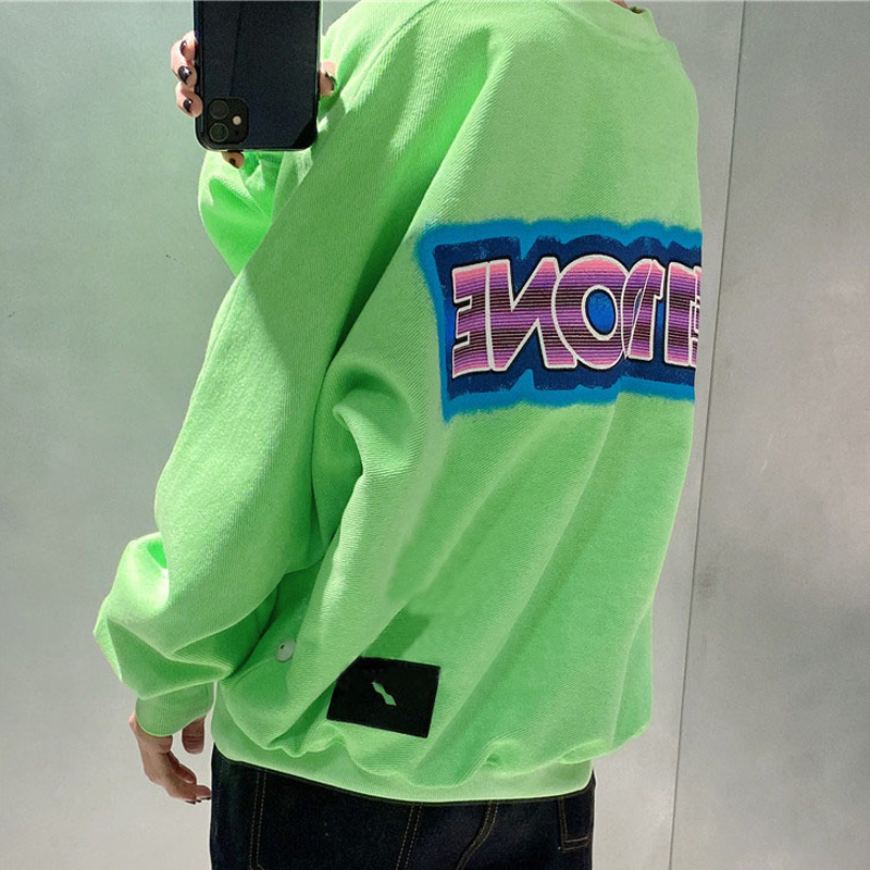 商品We11done|WE11DONE 女士荧光绿徽标圆领卫衣 WD-TS1-21-512-U-NG,价格¥1926,第4张图片详细描述