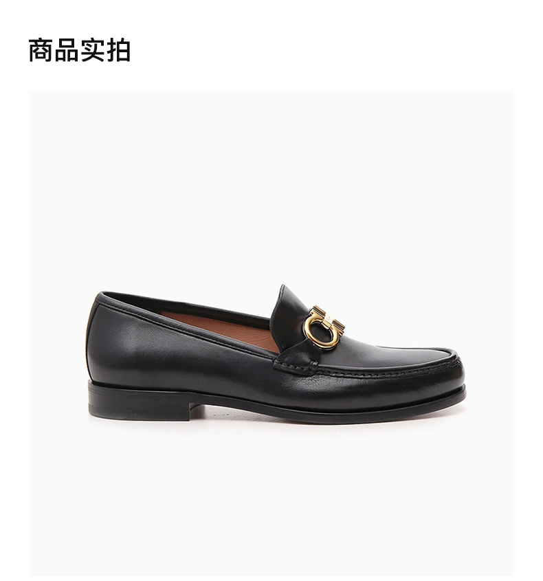 商品Salvatore Ferragamo|Salvatore Ferragamo 菲拉格慕 男士黑色乐福鞋 02-B715-712557,价格¥3469,第4张图片详细描述