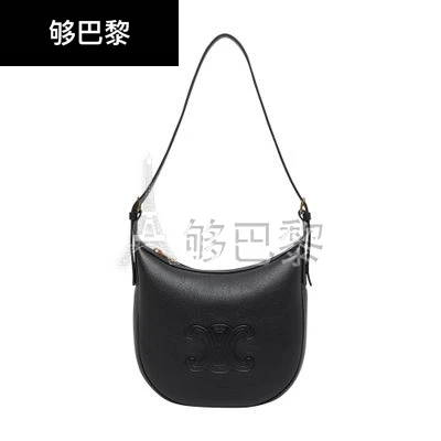 商品Celine|【预售】 女士 单肩包 Heloïse Triomphe小号柔软牛皮革手袋  117253FLH.38NO/38NO CEL6X8NQBCK,价格¥22093,第2张图片详细描述
