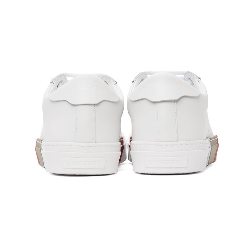 商品Burberry|奥莱 博柏利 男士皮革条纹装饰运动鞋(3色可选）,价格¥3201,第2张图片详细描述
