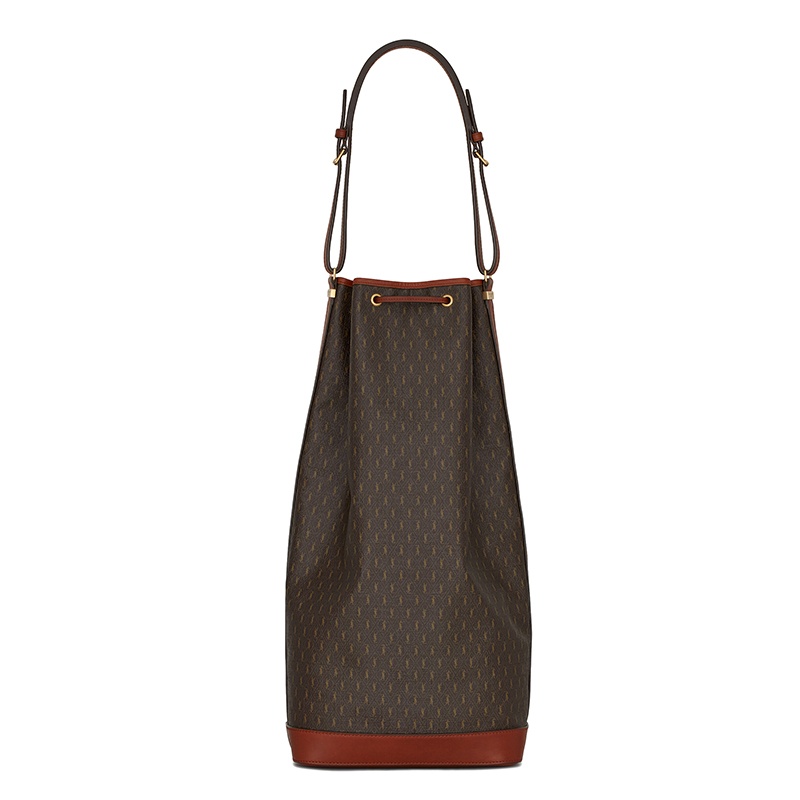 商品Yves Saint Laurent|SAINT-LAURENT PARIS/圣罗兰 YSL 秋冬新款 SEAU LONG系列 女士栗色老花帆布抽绳封口长水桶包6685812UY2W2166,价格¥13447,第2张图片详细描述