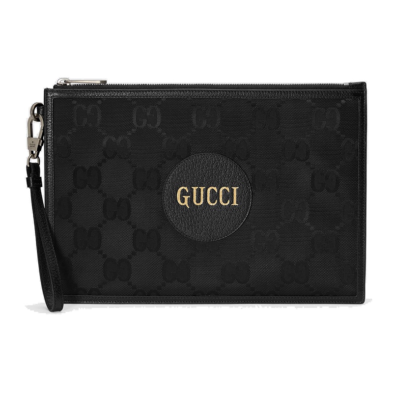 商品Gucci|GUCCI/古驰 黑色再生材质双G花纹尼龙手拿包625598H9HAN1000,价格¥6627,第2张图片详细描述