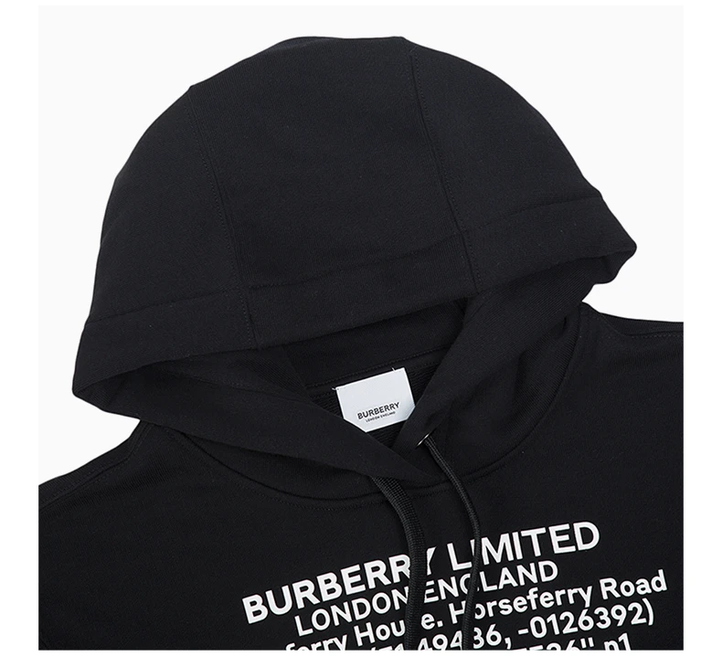 商品[国内直发] Burberry|Burberry 博柏利 黑色女士连帽卫衣 8024631,价格¥3330,第6张图片详细描述