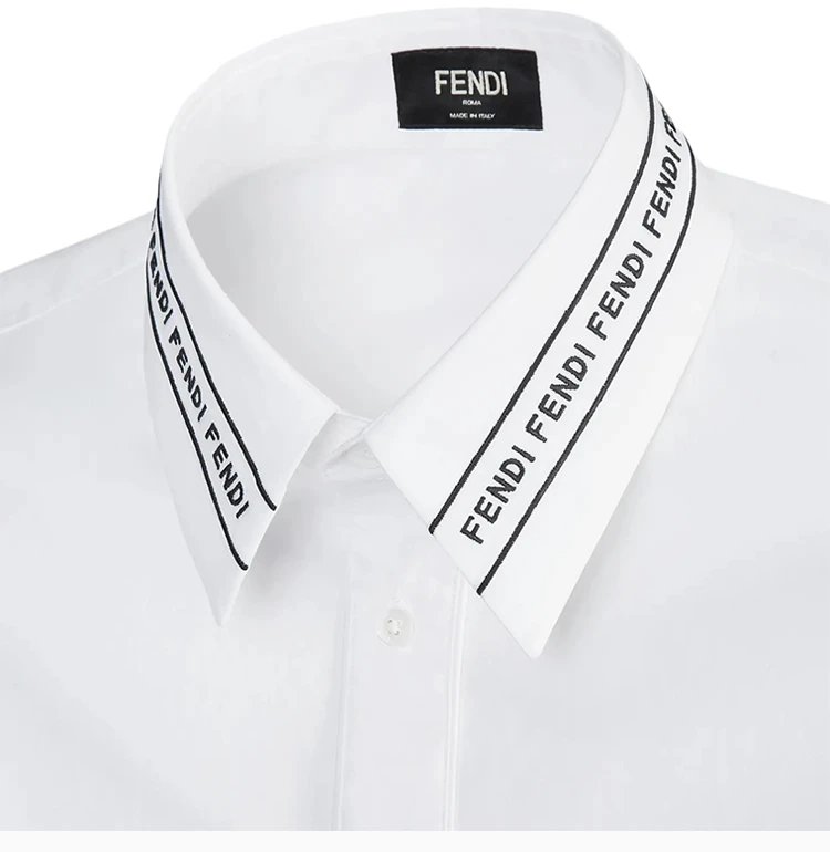 商品Fendi|Fendi 男士白色徽标长袖衬衫 FS0896-AC2N-F0QA0,价格¥3124,第5张图片详细描述