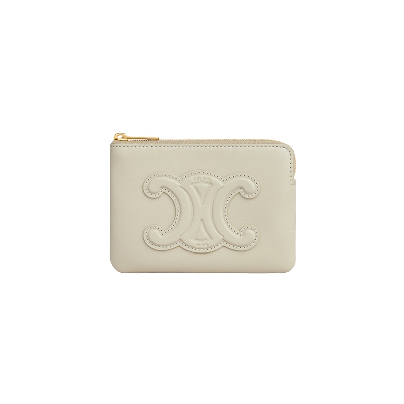 商品Celine|赛琳 23新款 TRIOMPHE女士草原绿光滑小牛皮卡包/零钱包 ,价格¥3004,第3张图片详细描述