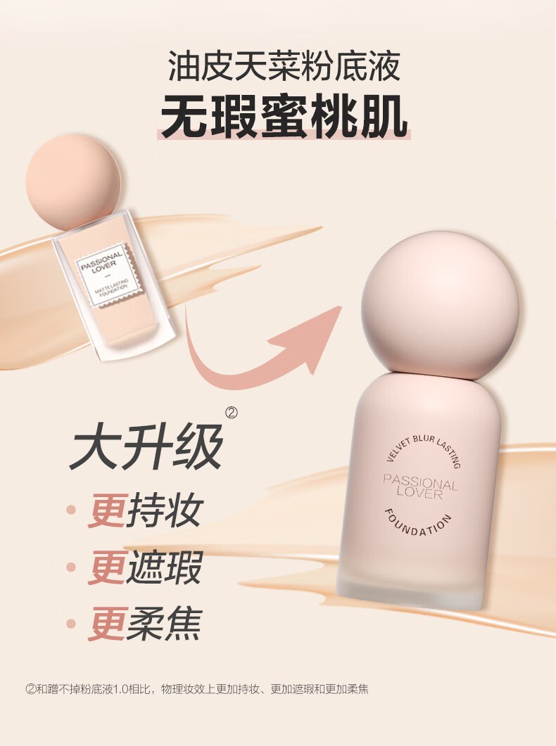 商品[国内直发] Passional Lover|恋火绒雾持妆粉底液30ml,价格¥111,第2张图片详细描述