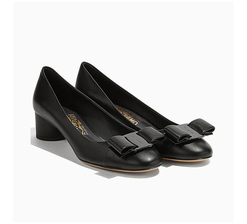 商品Salvatore Ferragamo|SALVATORE FERRAGAMO 黑色女士低跟鞋 0685762,价格¥2362,第5张图片详细描述