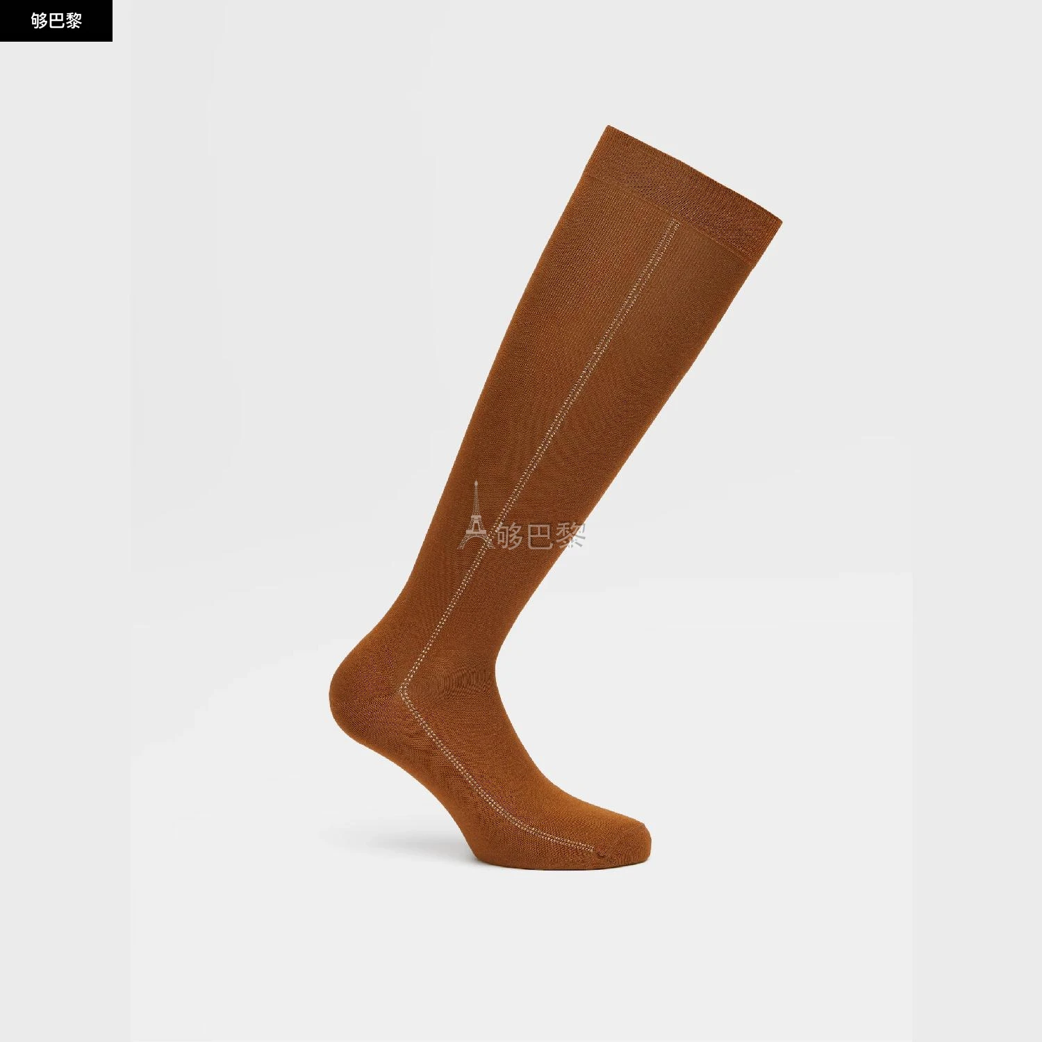 商品Zegna|【预售】 杰尼亚 24秋冬 男士 袜子 VICUNA COLOR LYOCELL BLEND BAGUETTE MID CALF SOCKS N5V40-571-222,价格¥439,第5张图片详细描述