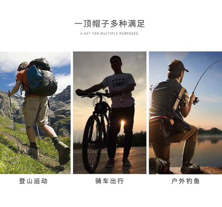 商品[国内直发] GLENVINTEN|渔夫帽子男士2023新款户外防晒帽登山钓鱼太阳帽骑行防嗮帽遮阳帽,价格¥135,第6张图片详细描述