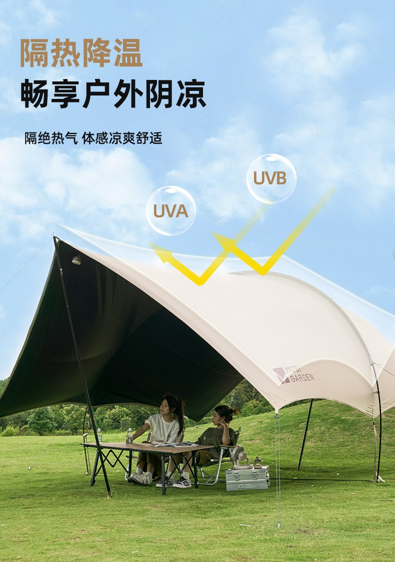 商品[国内直发] MobiGarden|黑胶天幕户外露营防雨防紫外线大尺寸隧道式牛津观庭,价格¥899,第23张图片详细描述