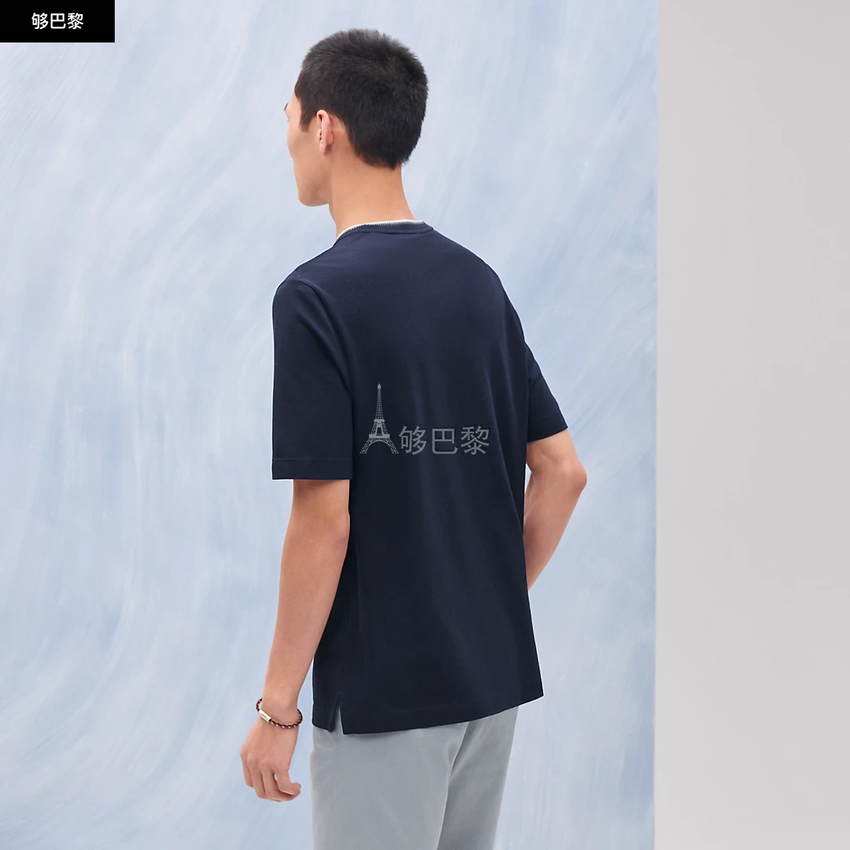 商品Hermes|【预售】 爱马仕 25春夏 男士 短袖T恤 T-shirt détail « piqûres sellier » H557970HA01 ,价格¥4561,第4张图片详细描述