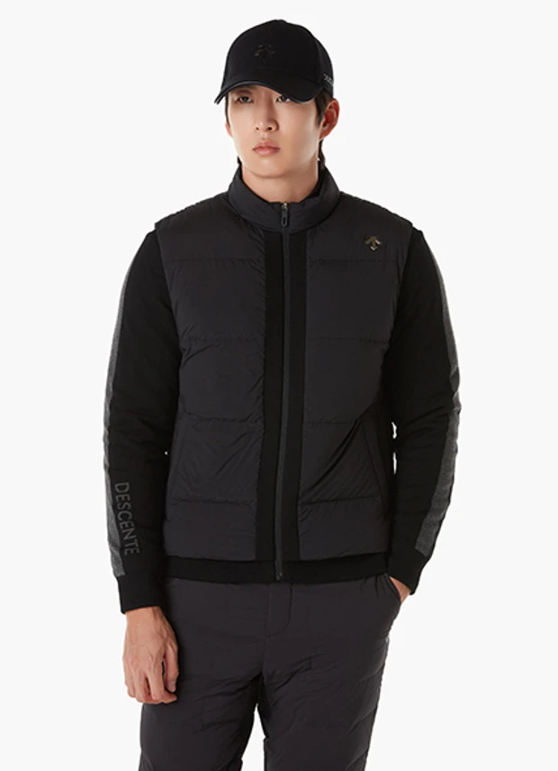 商品【预售商品15天发货】 DESCENTE|GOLF男士混合针织羽绒外套适合户外运动 DP42MFKOO1-BLKG,价格¥2664,第9张图片详细描述