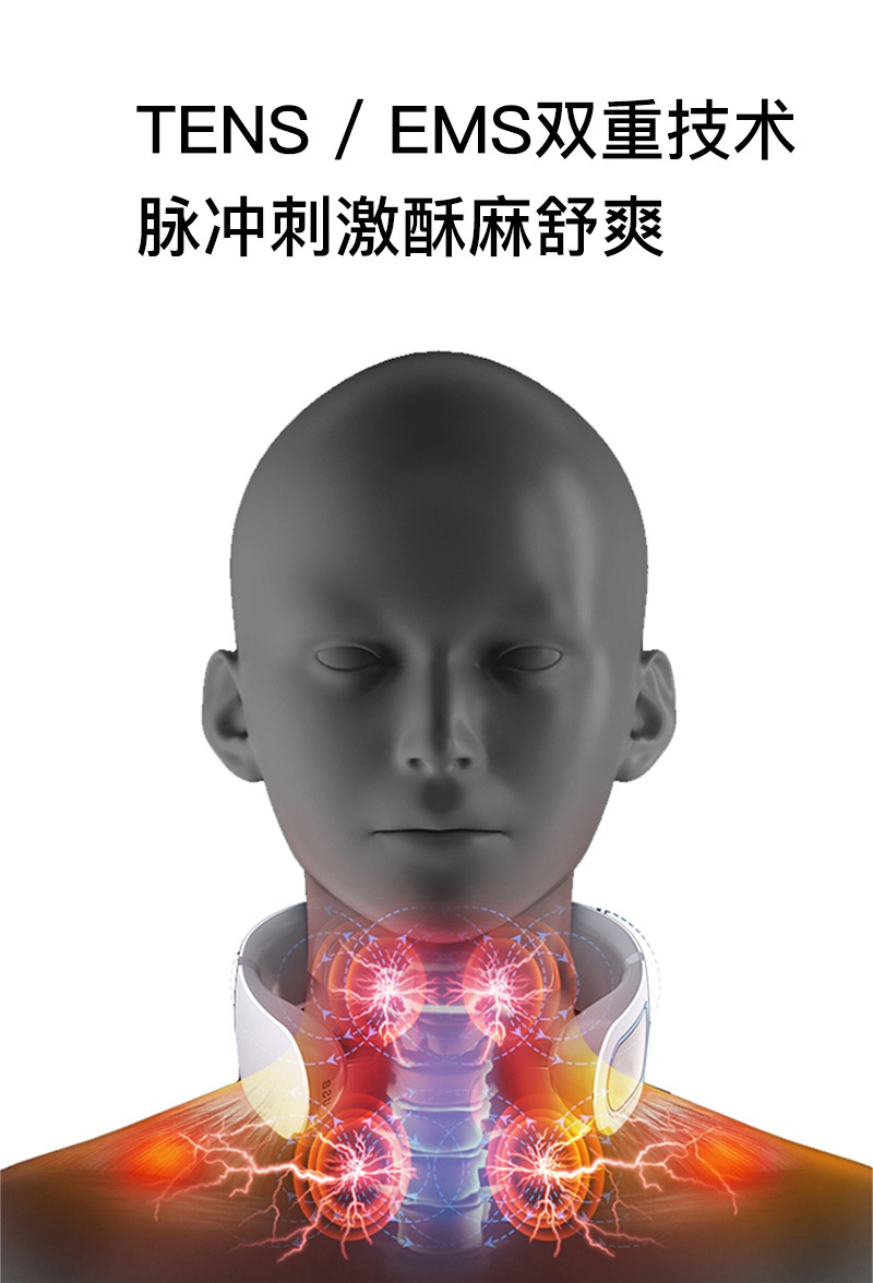 商品[国内直发] GLENVINTEN|格兰云顿便携式颈椎按摩仪多功能家用颈部按摩器随身脉冲护颈,价格¥369,第4张图片详细描述
