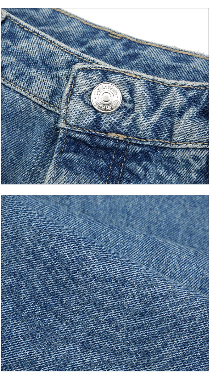 商品[国内直发] Calvin Klein|Calvin Klein/CK 女士浅蓝色门襟扣洞款牛仔直筒裤 ,价格¥799,第5张图片详细描述