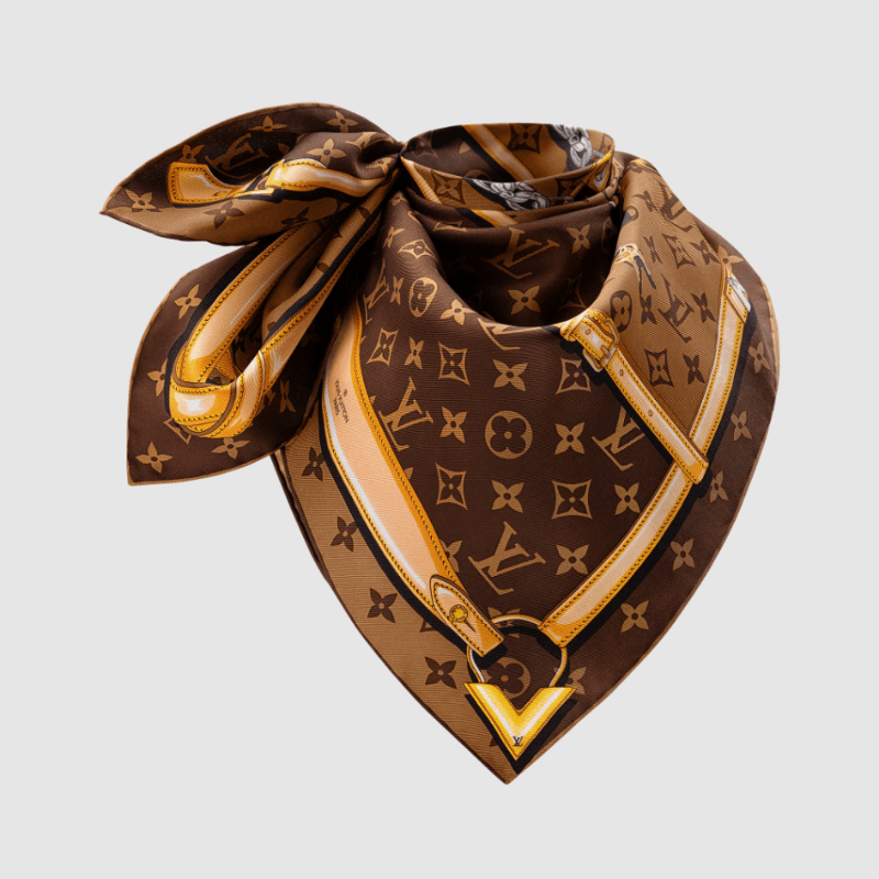 商品Louis Vuitton|LV/路易威登 女士棕色真丝丝巾,价格¥4013,第2张图片详细描述