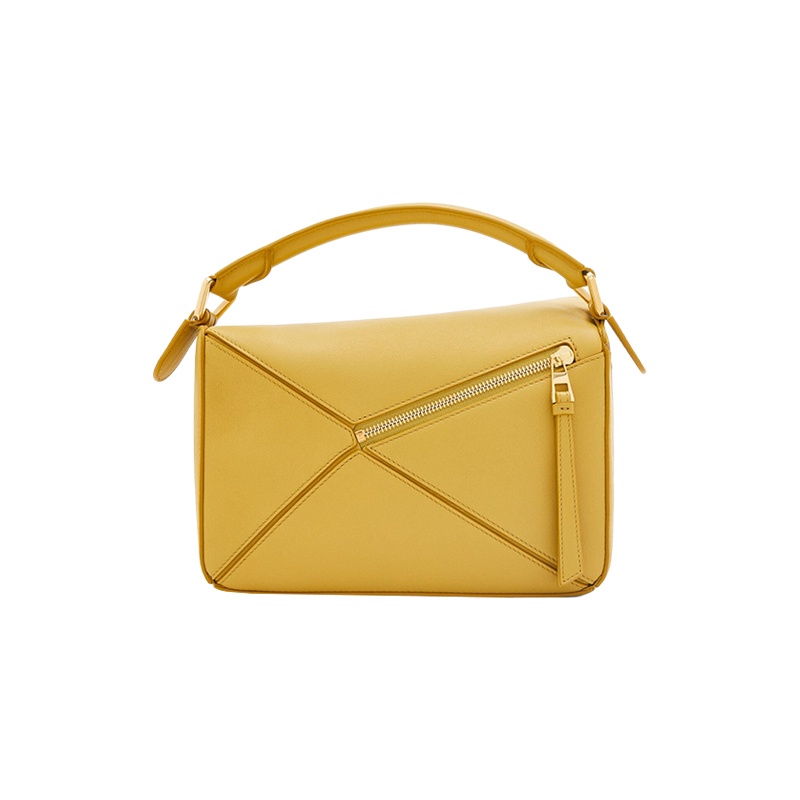 商品Loewe|罗意威 23新款 Puzzle女士小号亮赭色经典牛皮革长方形独特线条肩背手提斜挎包 322.30.S21-6048,价格¥21568,第2张图片详细描述