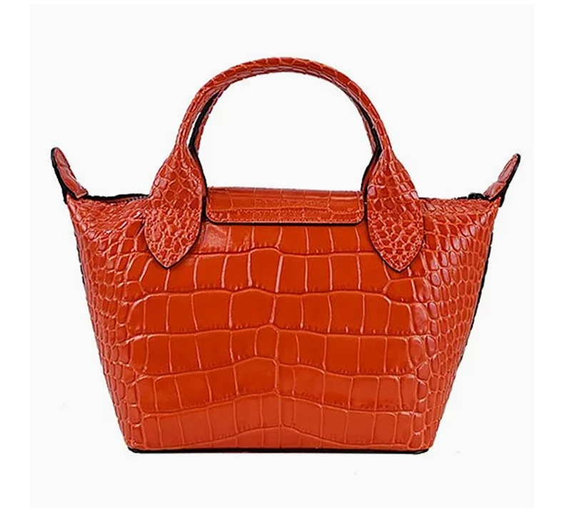 商品[国内直发] Longchamp|LONGCHAMP 女士橙色牛皮鳄鱼纹迷你手提单肩斜挎包 1500HVC017,价格¥2848,第6张图片详细描述