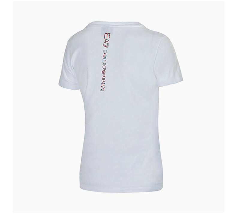 商品Emporio Armani|Emporio Armani 安普里奥 阿玛尼 女士浅蓝色棉质短袖T恤 3ZTT89-J12Z-1100,价格¥564,第8张图片详细描述