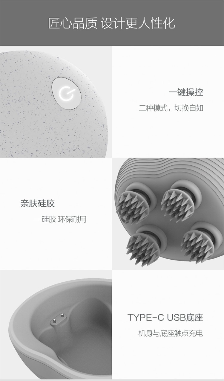 商品[国内直发] MOMODA|摩摩哒多用途头部按摩器立体龙抓手头皮按摩器,价格¥220,第16张图片详细描述