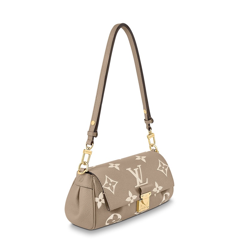 商品Louis Vuitton|预售十天 Louis Vuitton/路易威登 22春夏新款FAVORITE系列 女士大象灰/奶白色双色老花压纹粒面牛皮金扣金链单肩斜跨手提链条包M45836,价格¥21606,第3张图片详细描述