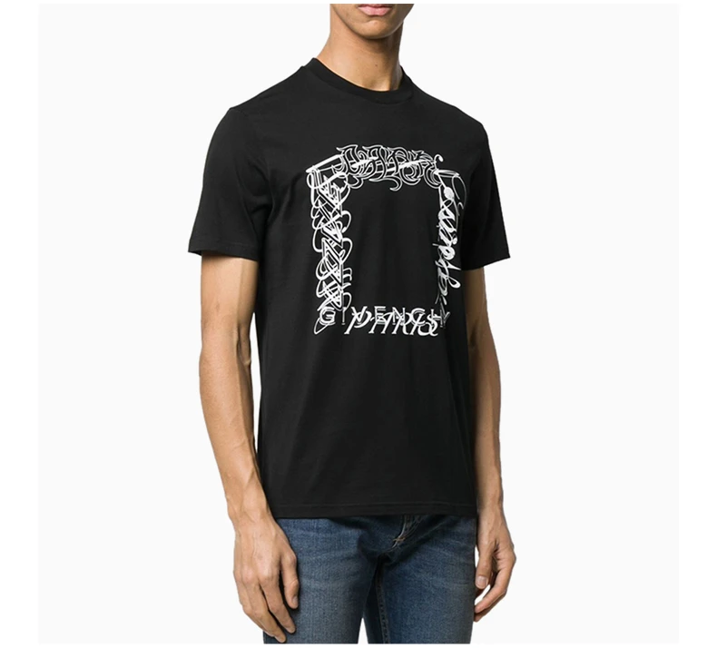 商品[国内直发] Givenchy|GIVENCHY 男士黑色棉质 T 恤 BM70WP3002-001,价格¥3039,第5张图片详细描述