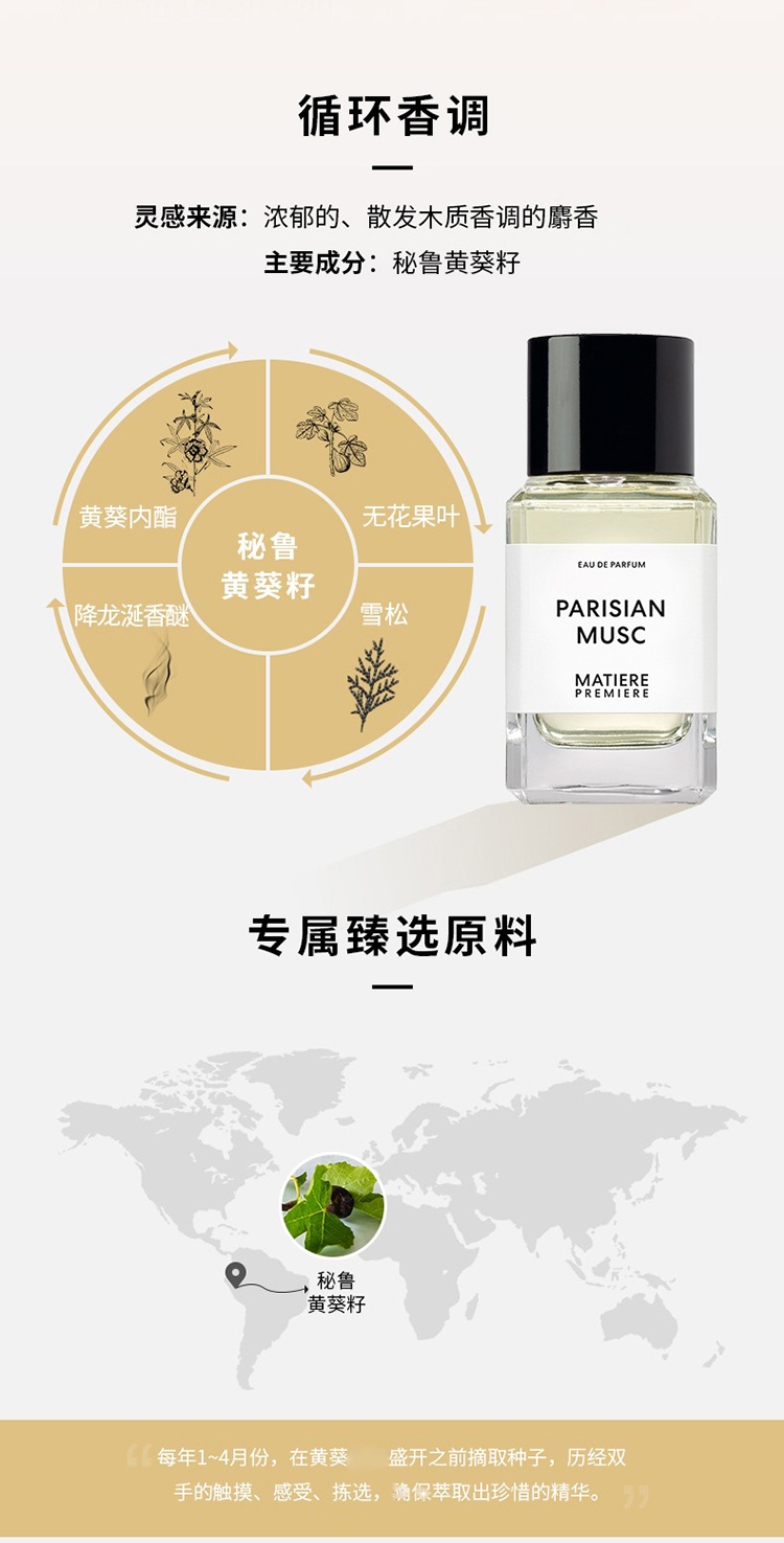 商品Matiere Premiere|Matiere Premiere马蒂埃巴黎麝香中性香水50-100ml EDP浓香水,价格¥989,第5张图片详细描述