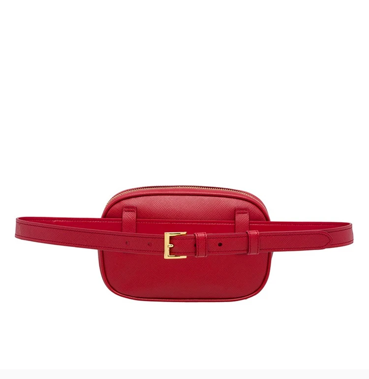 商品[国内直发] Prada|Prada 普拉达 女包红色牛皮斜挎腰包 1BL007-NZV-F068Z,价格¥5376,第6张图片详细描述