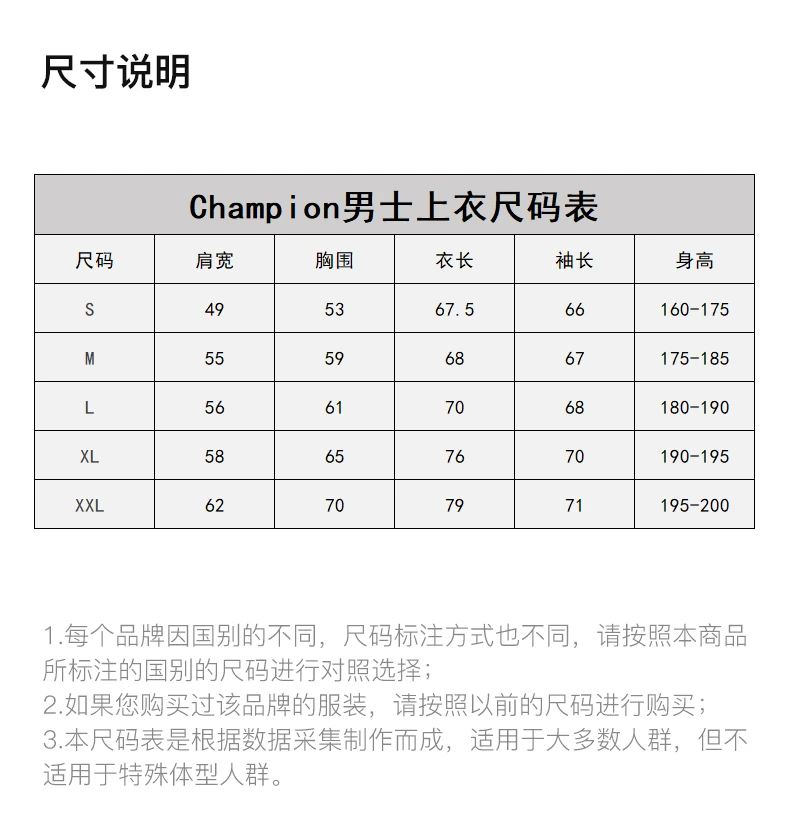 商品[国内直发] CHAMPION|CHAMPION 男士国旗拼接草写logo纯色连帽加绒卫衣 GF89H-586198-NYC,价格¥205,第3张图片详细描述