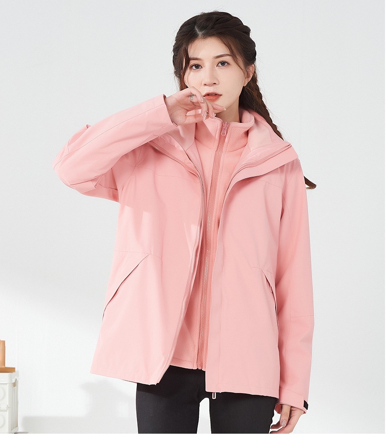 商品[国内直发] GLENVINTEN|2023新款户外冲锋衣三合一单层春夏两件套男女同款软壳防风登山服套装,价格¥370,第32张图片详细描述