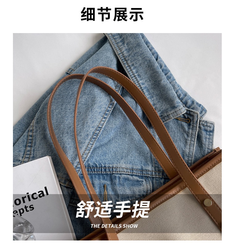 商品[国内直发] GLENVINTEN|格岚云顿大容量包包女2022新款女包时尚通勤单肩包字母质感手提托特帆布包,价格¥113,第3张图片详细描述