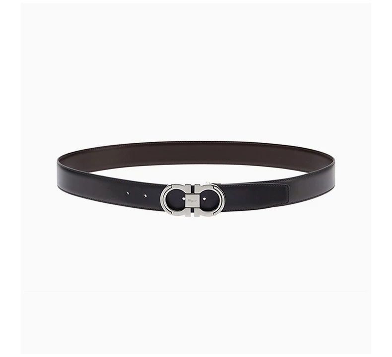 商品Salvatore Ferragamo|SALVATORE FERRAGAMO 男士黑色小牛皮腰带 67A282-742648【包装随机，部分无包装盒】,价格¥3297,第4张图片详细描述