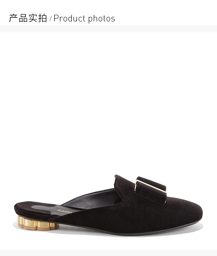 商品Salvatore Ferragamo|Salvatore Ferragamo 菲拉格慕 女士黑色拖鞋 01-M949-680205,价格¥2845,第6张图片详细描述
