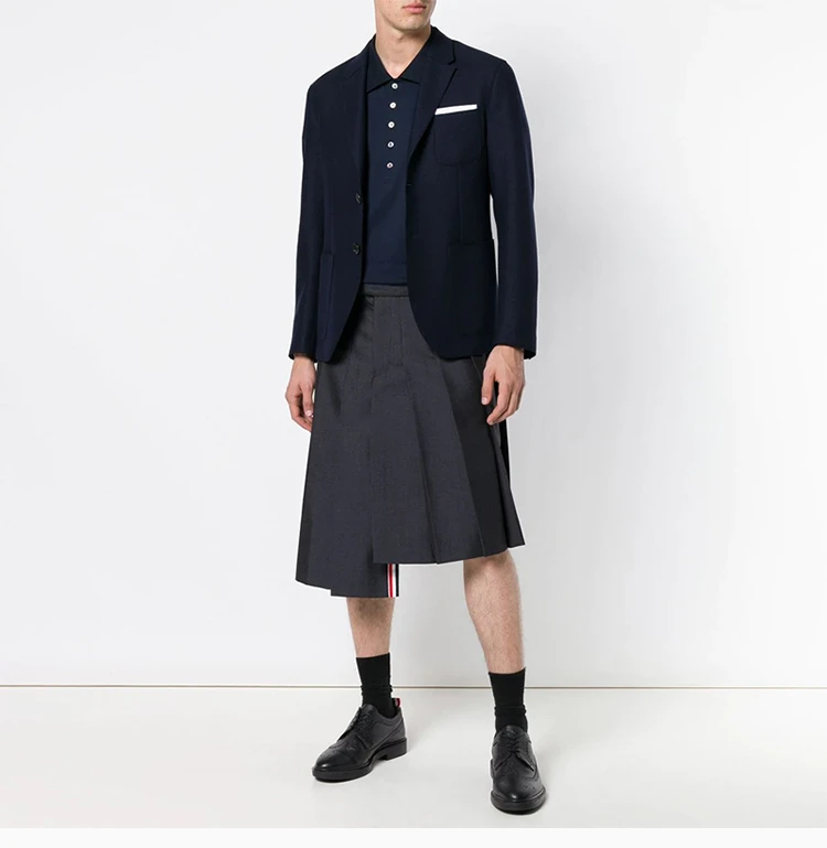 商品Thom Browne|Thom Browne 男士蓝色polo短袖上衣 MJP052A-00042-415,价格¥1451,第2张图片详细描述