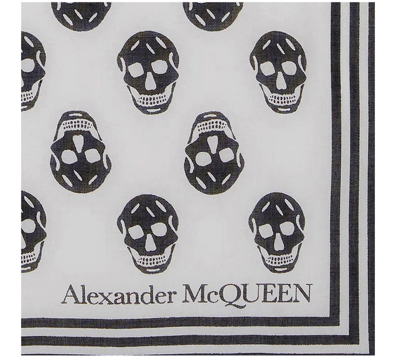 商品[国内直发] Alexander McQueen|ALEXANDER MCQUEEN 白色女士丝巾 590934-3418Q-9260,价格¥1148,第6张图片详细描述