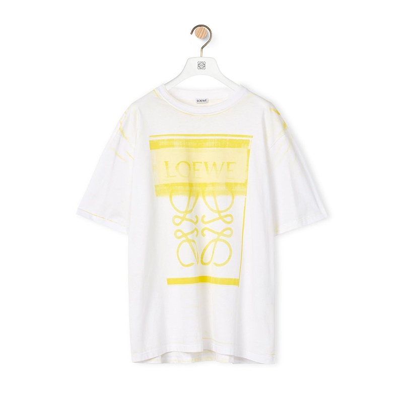 商品Loewe|LOEWE/罗意威 22年秋冬新款 男士白色/黄色纯棉复印效果Anagram Logo印花T恤,价格¥3542,第4张图片详细描述
