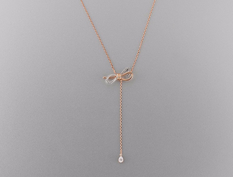 商品Swarovski|SWAROVSKI 施华洛世奇 蝴蝶结女士可调节锁骨项链 5447082 ,价格¥593,第5张图片详细描述