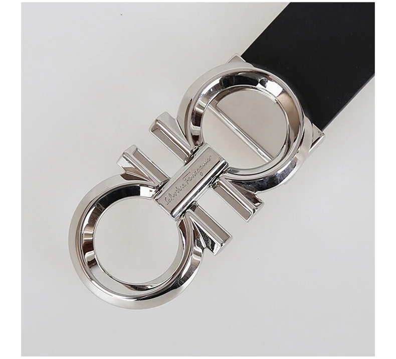 商品Salvatore Ferragamo|Salvatore Ferragamo 菲拉格慕 男士黑色牛皮腰带 67-9939-694743【包装随机，部分无包装盒】,价格¥2311,第7张图片详细描述
