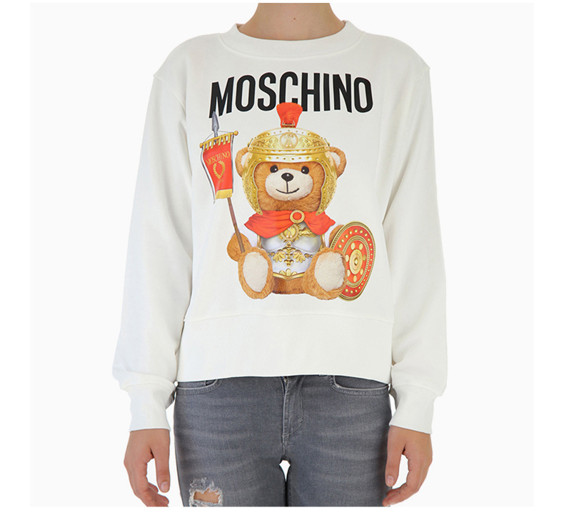 商品[国内直发] Moschino|MOSCHINO 女士白色棉质小熊图案圆领长袖卫衣 V1702-5527-2002,价格¥3268,第5张图片详细描述