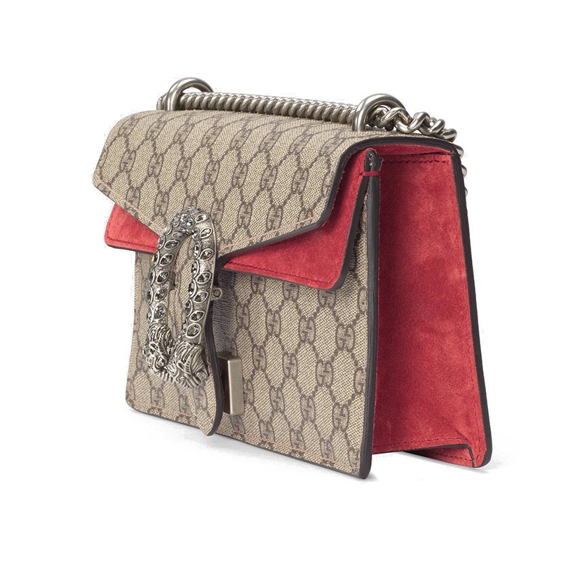 商品Gucci|GUCCI/古驰 Dionysus系列 经典Supreme帆布双G虎头搭扣小号单肩斜挎包 49962392TJN8677,价格¥19300,第5张图片详细描述