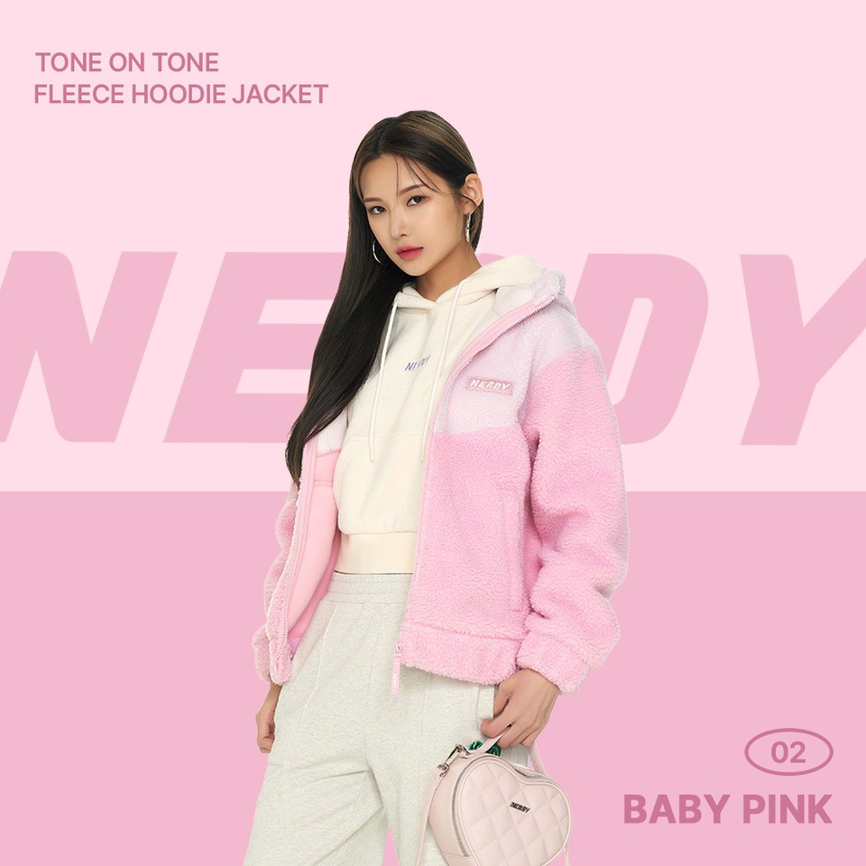商品NERDY|【享贝家】NERDY 新款男女情侣款运动休闲加绒夹克 黑色\奶白色\粉红色（预售款，10天发货）PNEW22KJ0215,价格¥392,第3张图片详细描述